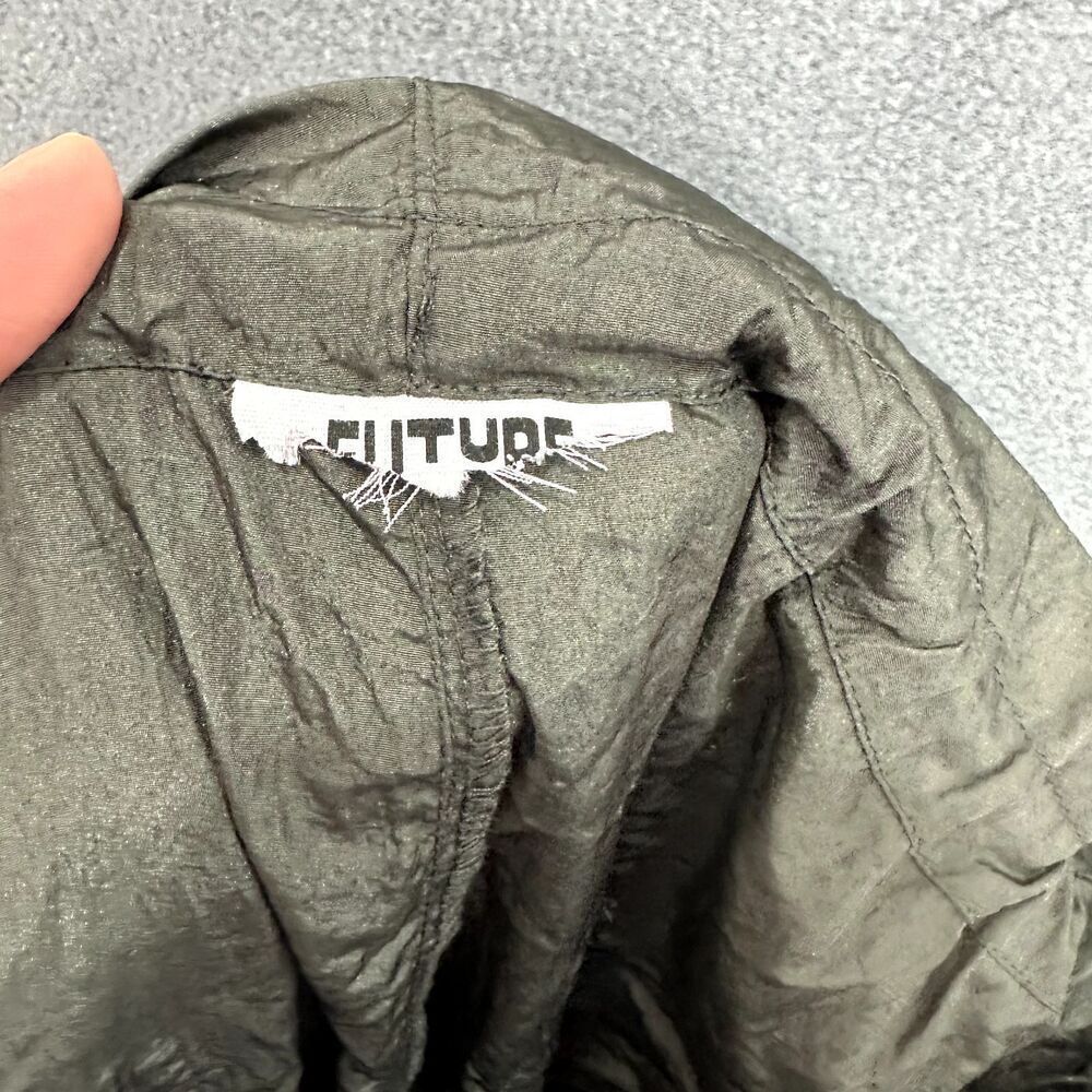 future collective skater grunge baggy wide leg cargo pants large gray nylon rave - Picture 3 of 6